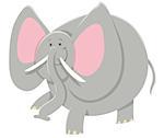 Cartoon Illustration of African Elephant Safari Animal Character