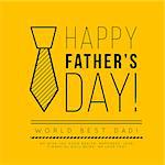 Happy father's day. Congratulation in the fashionable style of minimalism with geometric shapes on a yellow background