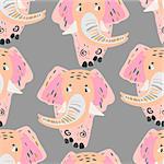 pattern with cute elephant. Suitable for textiles, paper, greetings and backgrounds