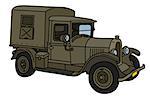 The vector illustration of a vintage military truck