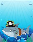 Pirate shark topic image 6 - eps10 vector illustration.