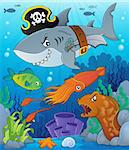 Pirate shark topic image 7 - eps10 vector illustration.