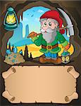 Small parchment and dwarf miner 1 - eps10 vector illustration.