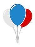 Flat air balloon in colors of the Russian flag