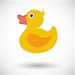 Duck. Single flat icon on white background. Vector illustration.