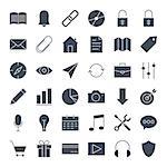 User Interface Solid Web Icons. Vector Set of Mobile Glyphs.