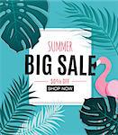 Abstract Summer Sale Background with Frame. Vector Illustration EPS