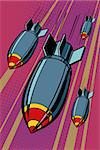bombs, bombing, aviation weapons. Pop art retro vector illustration kitsch vintage