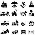 Car, home, health insurance icon set