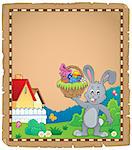 Parchment with Easter bunny topic 1 - eps10 vector illustration.
