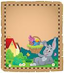 Parchment with Easter bunny topic 2 - eps10 vector illustration.