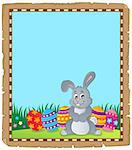 Parchment with Easter bunny topic 4 - eps10 vector illustration.