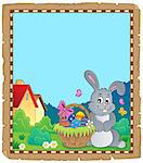 Parchment with Easter bunny topic 5 - eps10 vector illustration.