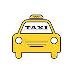 Yellow taxi car. Logotype for website, stickers and other. EPS 10