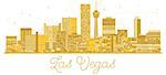 Las Vegas USA City skyline golden silhouette. Vector illustration. Business travel concept. Cityscape with landmarks.