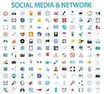 Social media and network icons set. Flat vector related icon set for web and mobile applications. It can be used as - logo, pictogram, icon, infographic element. Vector Illustration.