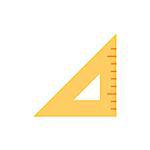 Triangle ruler flat icon on white