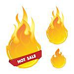 Fire design element with ribbon and lettering hot sale
