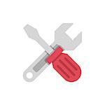 Wrench crosses screwdriver flat icon