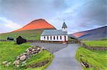 Church of Vidareidi, Vidoy Island, Faroe Islands, Denmark, Europe