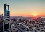 Dubai International Financial Centre at sunset, elevated view, Dubai, United Arab Emirates, Middle East