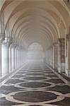 Misty view of pillars, Doge's Palace, St. Mark's Square, Venice, UNESCO World Heritage Site, Veneto, Italy, Europe