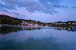 Moon reflected in the River Dart, Dittisham, South Devon, England, United Kingdom, Europe