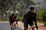 Determined male cyclist cycling