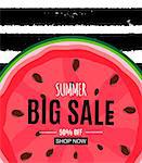 Abstract Summer Sale Background with Watermelon. Vector Illustration EPS10