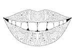 Smile zentangle styled for coloring and t-shirt design, tattoo and other decorations