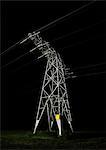 Power pylon at night