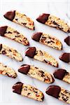 Chocolate dipped ginger biscotti cookies