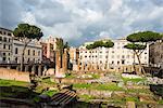 Largo di Torre Argentina square with Roman Republican temples and remains of Pompeys Theatre, in the ancient Campus Martius, Rome, Lazio, Italy, Europe