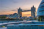 Tower Bridge over River Thames and City Hall, London, England, United Kingdom, Europe