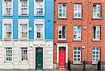 Details of architecture of colorful houses, Dublin, Republic of Ireland, Europe