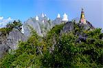 The Floating Pagodas of Wat Chaloem Phra Kiat Phrachomklao Rachanusorn Temple, Lampang, Thailand, Southeast Asia, Asia