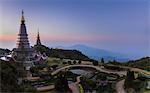 King and Queen Pagodas, Doi Inthanon, Thailand, Southeast Asia, Asia