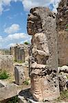 Mayan Ruins, The Palace, Statue, Oxkintok Archaeological Zone, 300 to 1050 AD, Yucatan, Mexico, North America