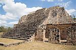 Mayan Ruins, Structure of the Canul Group, Oxkintok Archaeological Zone, 300 to 1050 AD, Yucatan, Mexico, North America