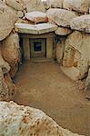 Inside the Megalithic temples of Hagar Qim, UNESCO World Heritage Site, Malta, Europe