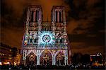 Sound and Light show at Notre Dame de Paris Cathedral, UNESCO World Heritage Site, Paris, France, Europe