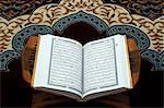 An open Holy Quran on wood stand, Hanoi, Vietnam, Indochina, Southeast Asia, Asia