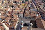 View of Cremona from the Torrazzo, the bell tower of the Cathedral of Cremona, Lombardy, Italy, Europe