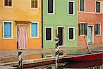 Exterior facades of colourful buildings, Burano, Venice, UNESCO World Heritage Site, Veneto Province, Italy, Europe