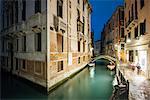 Canal at night, San Marco, Venice, UNESCO World Heritage Site, Veneto Province, Italy, Europe