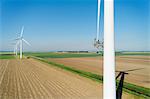 Maintenance work on blades of wind turbine, Biddinghuizen, Flevoland, Netherlands