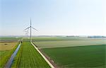 Wind turbines in wind farm in summer, Biddinghuizen, Flevoland, Netherlands