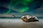 Northern lights over Puffin Island, Andenes, Nordland, Norway