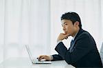 Japanese businessman working