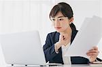 Japanese businesswoman working